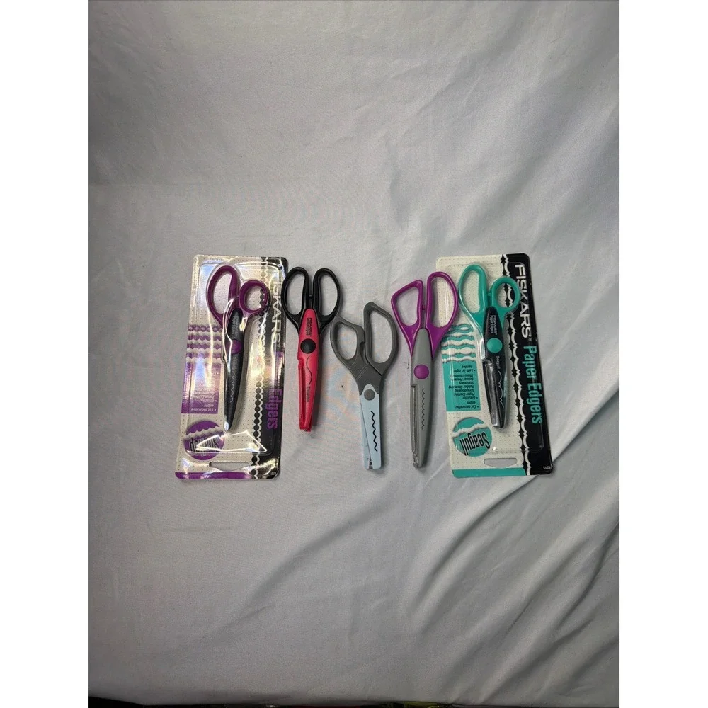 Fiskars Paper Edgers Decorative Craft Scissors Lot of 5 Scallop Seagull Elegance